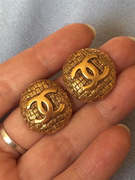 chanel signature earrings|authentic chanel logo earrings.